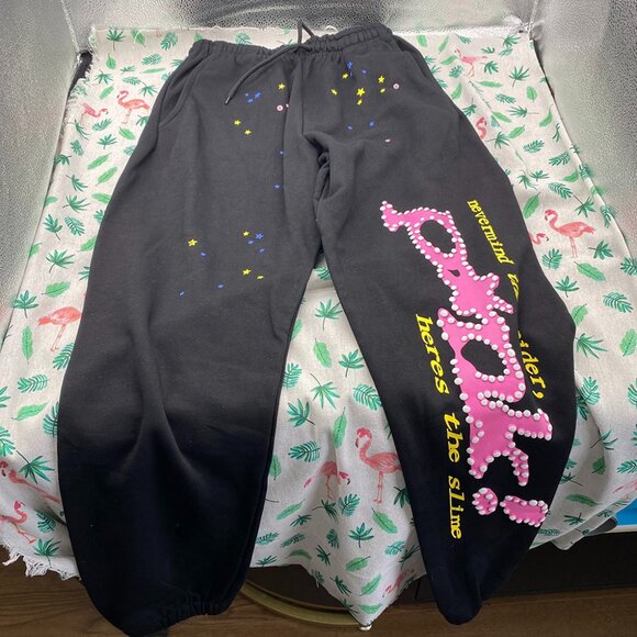 Sp5der Other - Spider Worldwide Sp5der Black And Pink Track Pants